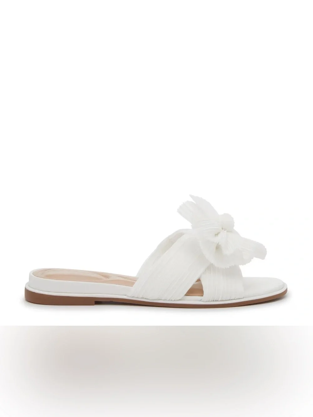 Women’s White Bow Slide Sandal